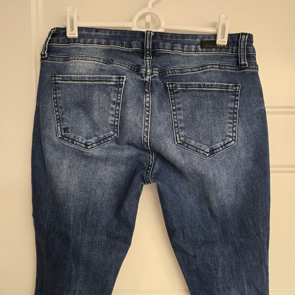 Women's Kut from the Kloth "Donna Ankle Skinny" Distressed Denim Jeans | Size 4P - Picture 6 of 9